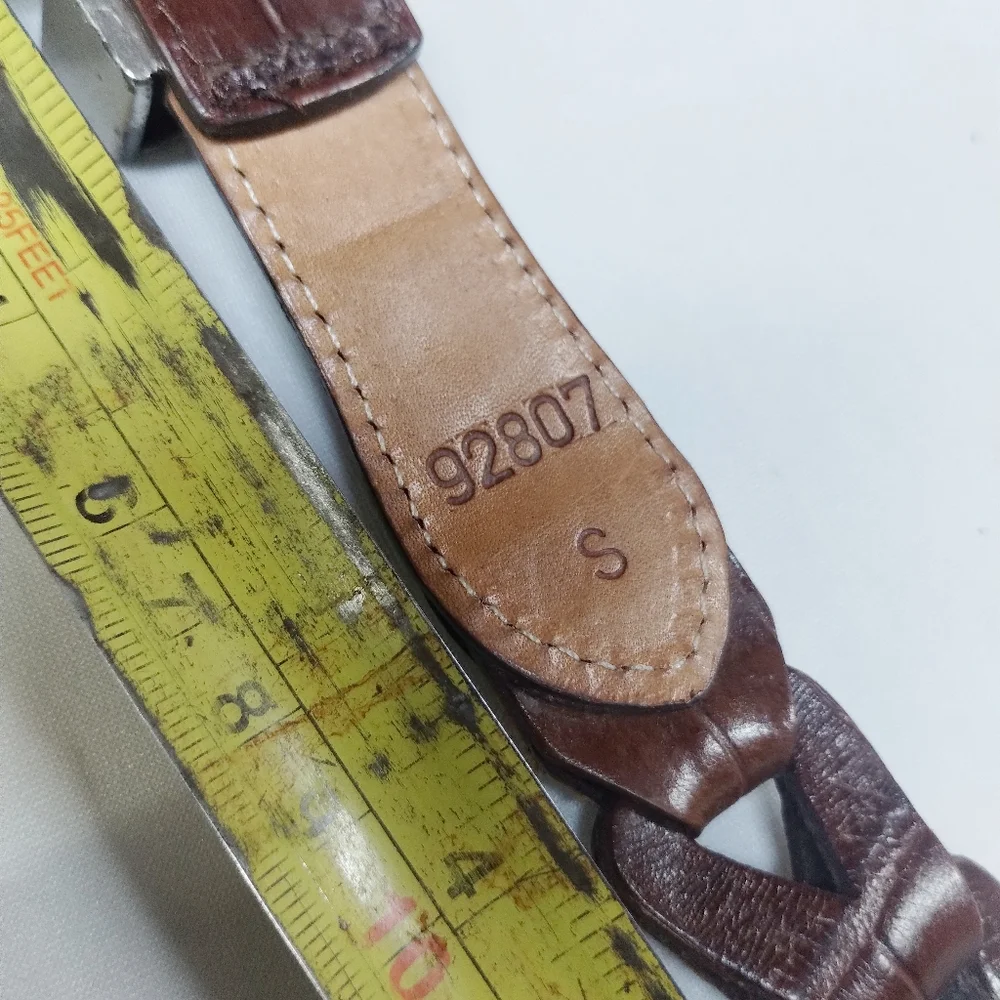Vintage Brighton Women's Leather Linked Croc Print Belt size‎ 26 Small Western